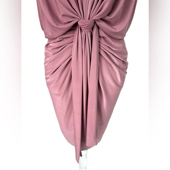 Misa Los Angeles Domino Dress Short Racerback Pink Cocktail Stretch Draped XS - Picture 7 of 16